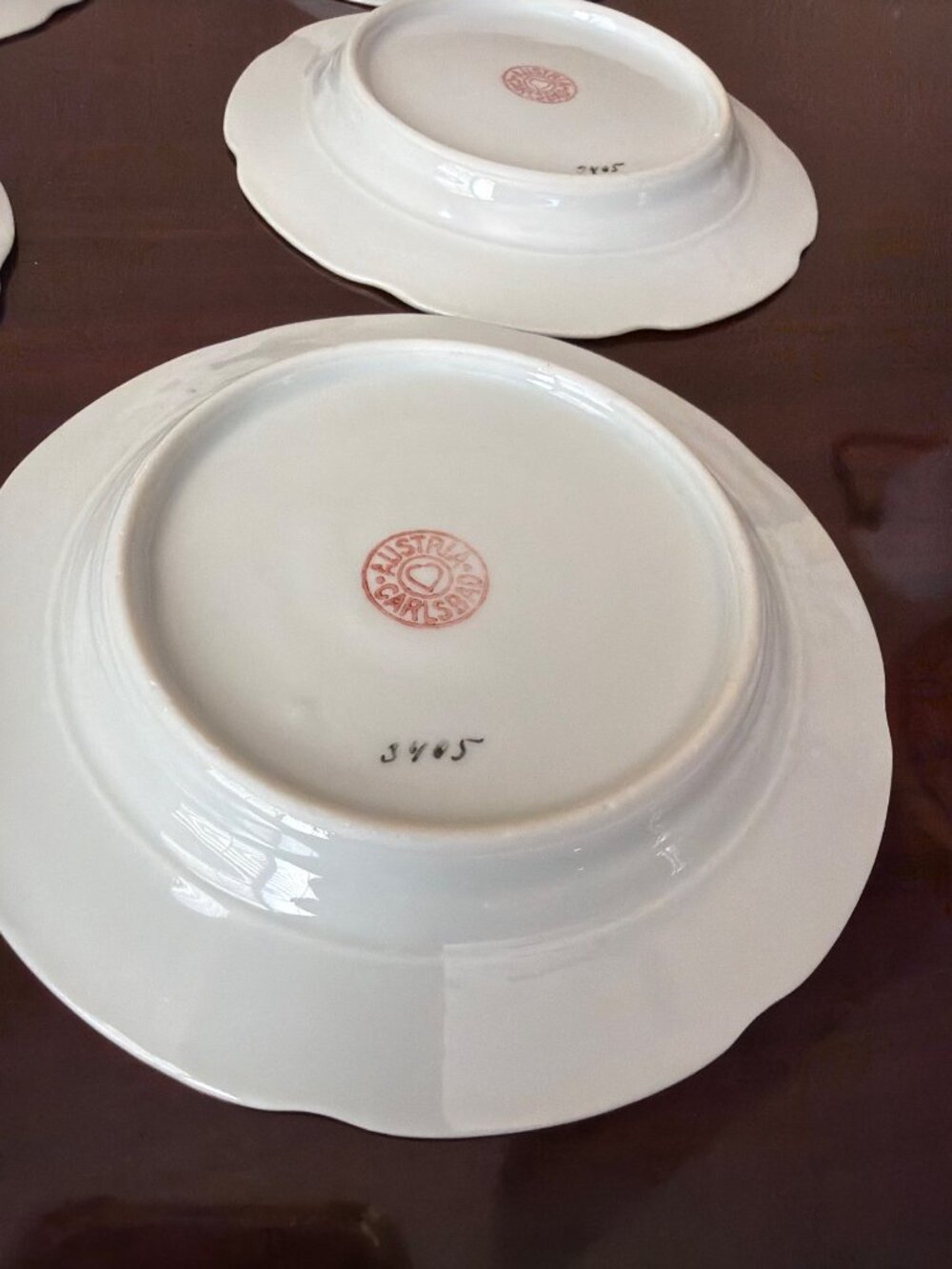 Set of 10 Vintage Austria Carlsbad Porcelain Bread Dessert Plates Gold Trim 6” - Picture 11 of 16